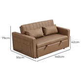 Evergreen Home Magath 2 Seater Single Faux Leather Sofa Bed