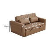 Evergreen Home Magath 2 Seater Single Faux Leather Sofa Bed