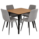 Exquisite Living 4 Seater Grey Amato Dining Table &amp; Chair Set