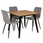 Exquisite Living 4 Seater Grey Amato Dining Table &amp; Chair Set