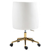Exquisite Living White Laira Velvet Desk Chair