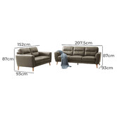 Exquisite Living Vida 5 Seater Leather Sofa Set