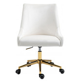 Exquisite Living White Laira Velvet Desk Chair