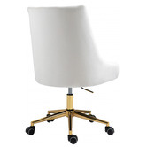 Exquisite Living White Laira Velvet Desk Chair