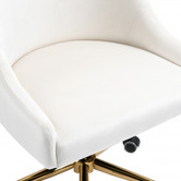 Exquisite Living White Laira Velvet Desk Chair