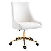 Exquisite Living White Laira Velvet Desk Chair