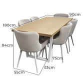 Exquisite Living 6 Seater Galant Dining Table &amp; Chair Set