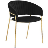 Exquisite Living 4 Seater Rigel Black Velvet Dining Table &amp; Chair Set