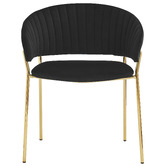 Exquisite Living 4 Seater Rigel Black Velvet Dining Table &amp; Chair Set