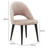 Exquisite Living 4 Seater Rigel Velvet Dining Table &amp; Chair Set