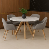Exquisite Living 4 Seater Hans Dining Table &amp; Chair Set