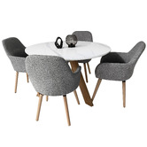 Exquisite Living 4 Seater Hans Dining Table &amp; Chair Set