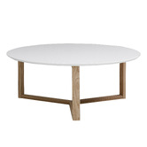 Exquisite Living White Aura Round Coffee Table