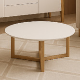 Exquisite Living White Aura Round Coffee Table