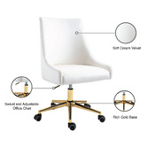 Exquisite Living White Laira Velvet Desk Chair