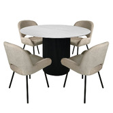 Exquisite Living 4 Seater Dale Dining Table &amp; Chair Set
