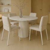 Exquisite Living 4 Seater Beige Gaia Dining Table &amp; Chair Set