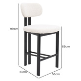 Exquisite Living 65cm Clara Boucle Counter Stools