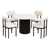 Exquisite Living 4 Seater Clara Sintered Stone Dining Table &amp; Chair Set