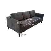 Exquisite Living Grey Forrest 3 Seater Sofa