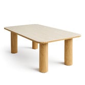 Exquisite Living Elliot Travertine-Look Dining Table