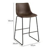 Exquisite Living 65cm Asher PU Leather Bar Stools