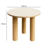 Exquisite Living 2 Piece Elliot Travertine-Look Coffee &amp; Side Table Set