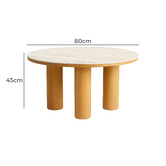 Exquisite Living 2 Piece Elliot Travertine-Look Coffee &amp; Side Table Set