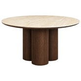 Exquisite Living 4 Seater Giselle Travertine-Look Dining Table &amp; Chair Set