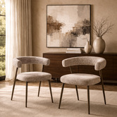 Exquisite Living 4 Seater Giselle Travertine-Look Dining Table &amp; Chair Set