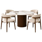 Exquisite Living 4 Seater Emma Sintered Stone Dining Table &amp; Chair Set