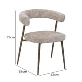 Exquisite Living 4 Seater Giselle Travertine-Look Dining Table &amp; Chair Set