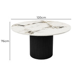 Exquisite Living 4 Seater Zarina Sintered Stone Dining Table &amp; Chair Set