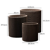 Keter 3 Piece Cylindrical Outdoor Planters