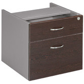 Cooper Furniture 1 Drawer / 1 File Fixed Pedestal Filling Cabinet in Wenge / Silver