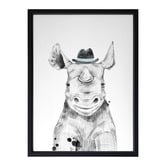 Alcove Studio Remus Rhinoceros Framed Printed Wall Art