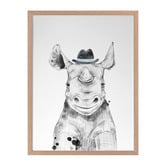 Alcove Studio Remus Rhinoceros Framed Printed Wall Art
