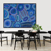 Alcove Studio Blue Ngapa Jukurrpa IV Framed Canvas Wall Art