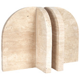 Alcove Studio Curved Elspeth Travertine Stone Bookends