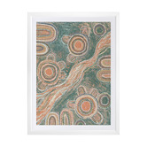 Alcove Studio Marrambidya Bila Turquoise Printed Wall Art