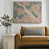 Alcove Studio Marrambidya Bila Turquoise Printed Wall Art