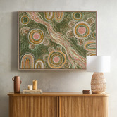 Alcove Studio Marrambidya Bila Green Printed Wall Art
