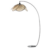 The Home Collective Fiore Metal &amp; Rattan Floor Lamp