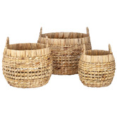 The Home Collective 3 Piece Albany Water Hyacinth Basket Set