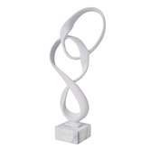The Home Collective Abstract Ribbon Aluminium &amp; Marble Sculpture