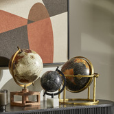 The Home Collective Giolo World Globes On Wooden Stand