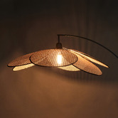 The Home Collective Fiore Metal &amp; Rattan Floor Lamp