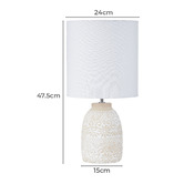 The Home Collective Reiss Linen &amp; Concrete Table Lamp