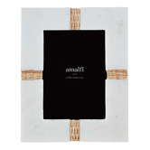 The Home Collective Maurie Marble &amp; Rattan Photo Frame