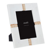 The Home Collective Maurie Marble &amp; Rattan Photo Frame